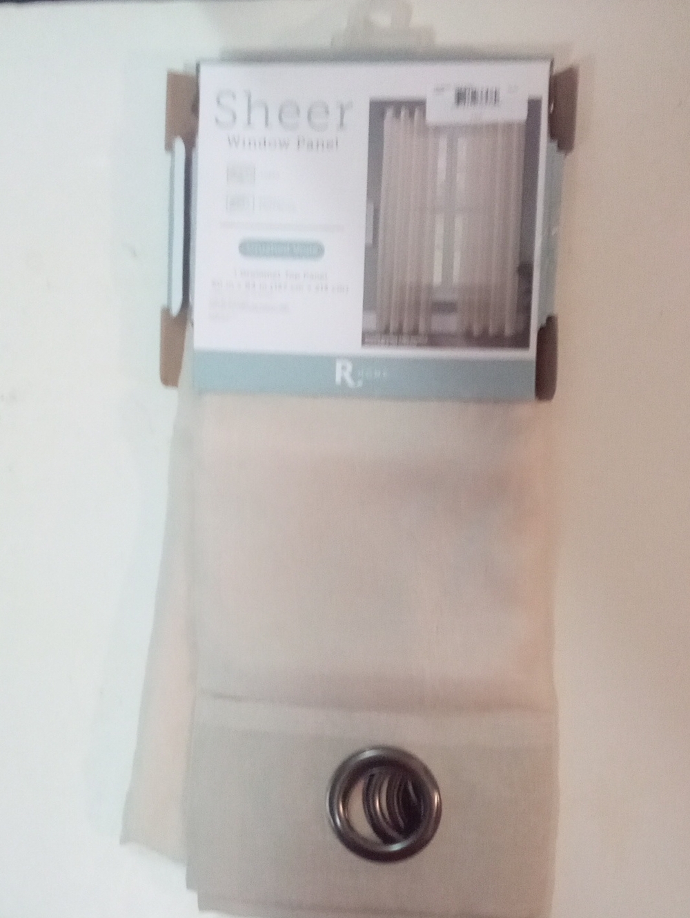 R Home Sheer Crushed Voile Window Panel 84" NWT $25 Taupe